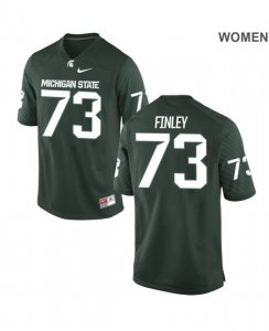 Women's Michigan State Spartans NCAA #73 Dennis Finley Green Authentic Nike Stitched College Football Jersey MO32J65IG